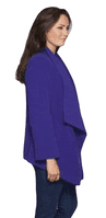 Womens Purple Waterfall Drape Wool Coat K9099